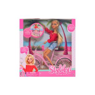 Mu&ntilde;eca Fashion 31 Cm Con Bicicleta Happyline