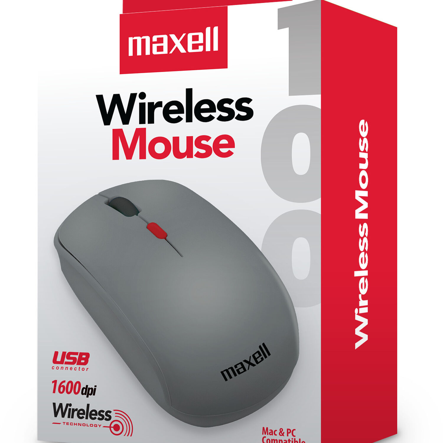 Mouse Inal&aacute;mbrico Maxell 1200 Dpi Mowl-100 Gris image number 2.0