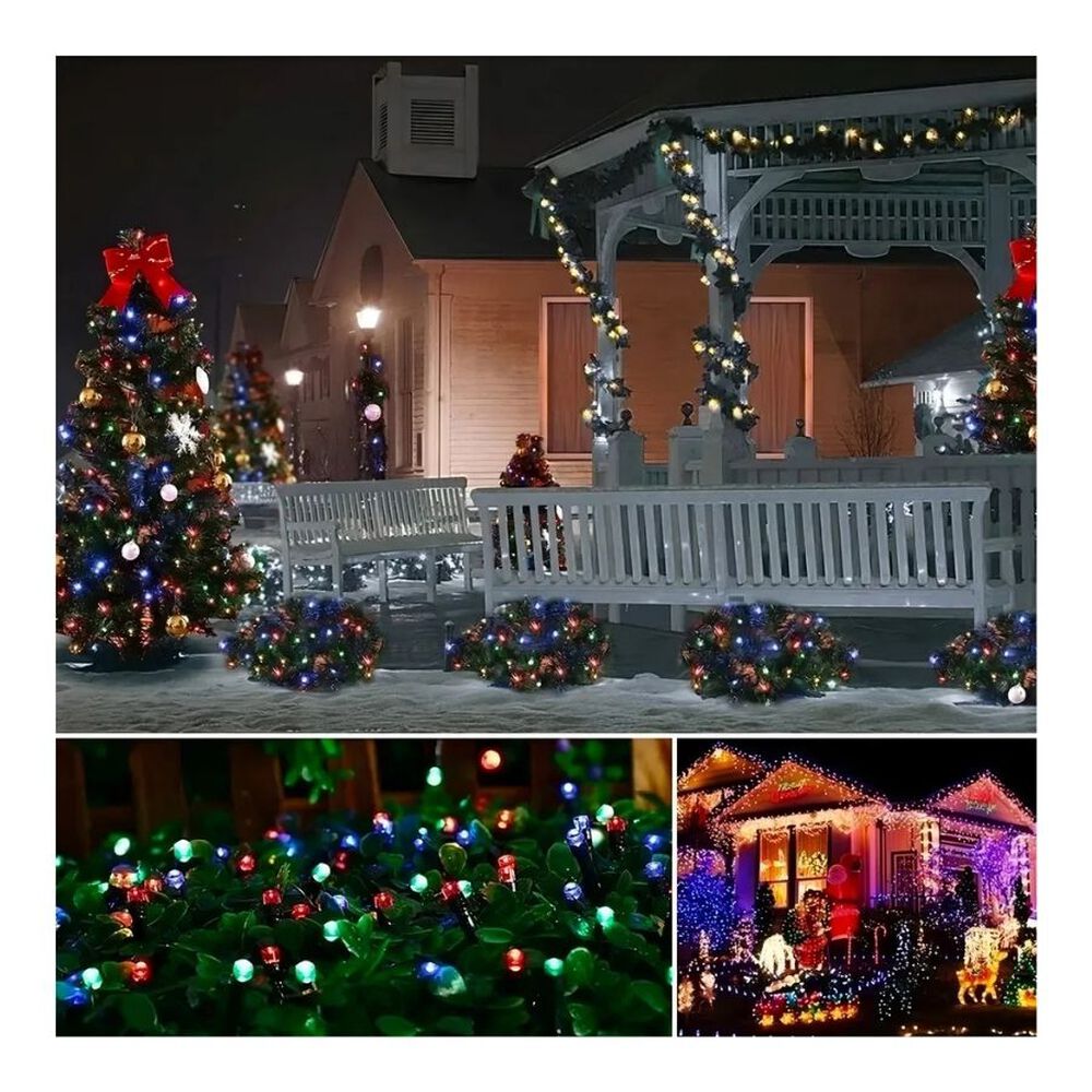 Luces Guirnalda Solar 10 Metros 100 Led Multicolor Navidad image number 3.0