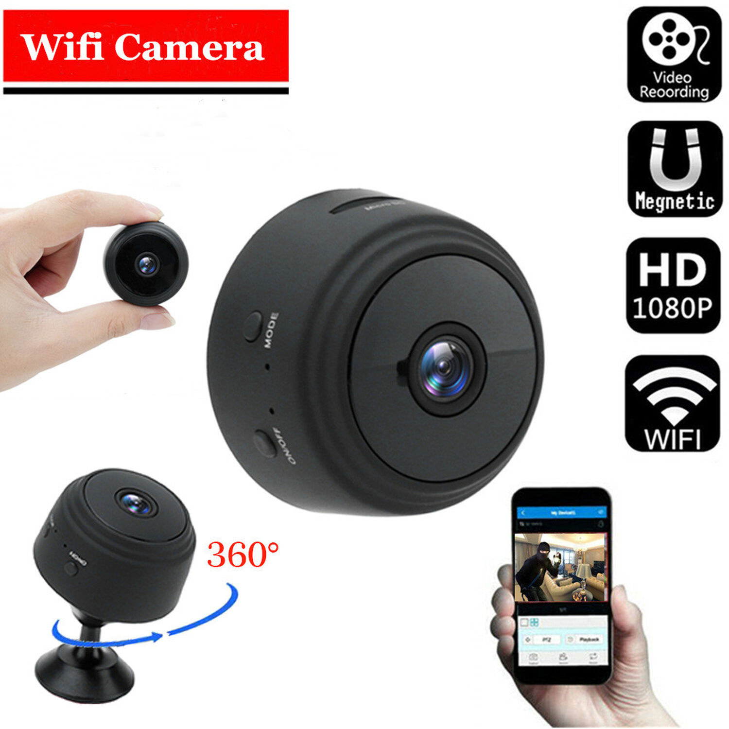 Camara Videovigilancia Inalambrica Peque&ntilde;a Diminuta 1080p Wifi image number 1.0