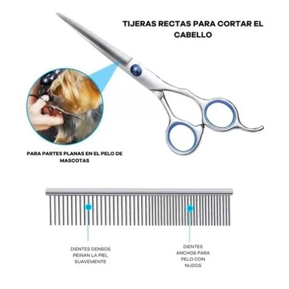 Juego De Tijeras De Aseo Para Mascotas Con 4 Tijeras 1 Peine image number 3.0
