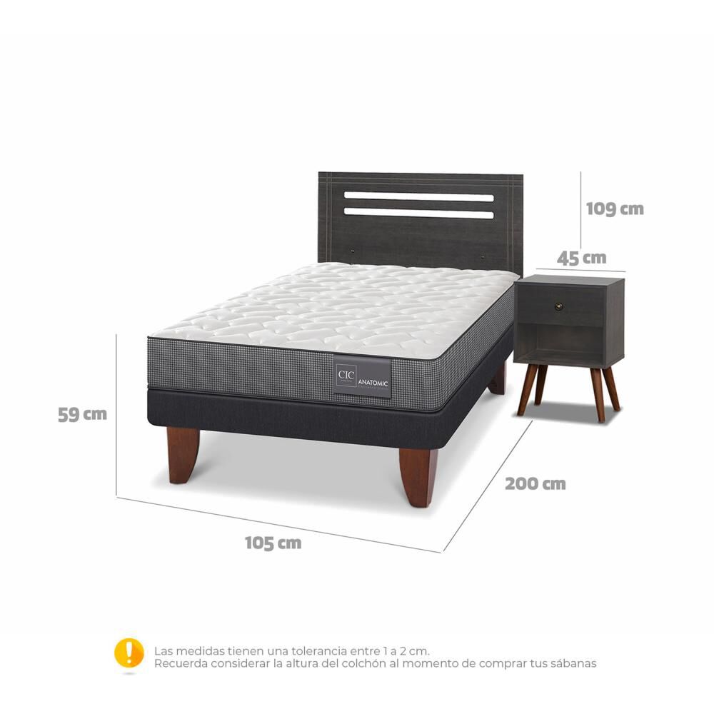 Cama Europea Cic Anatomic / 1.5 Plazas / Base Normal + Set De Maderas image number 4.0