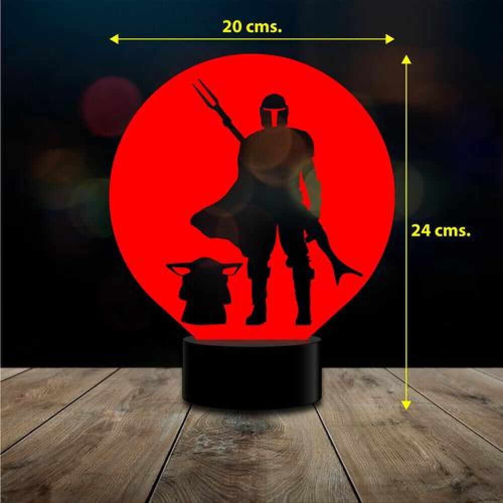 Lampara 3d Manda 4 Baby Yoda Star Remoto 16 Color image number 2.0