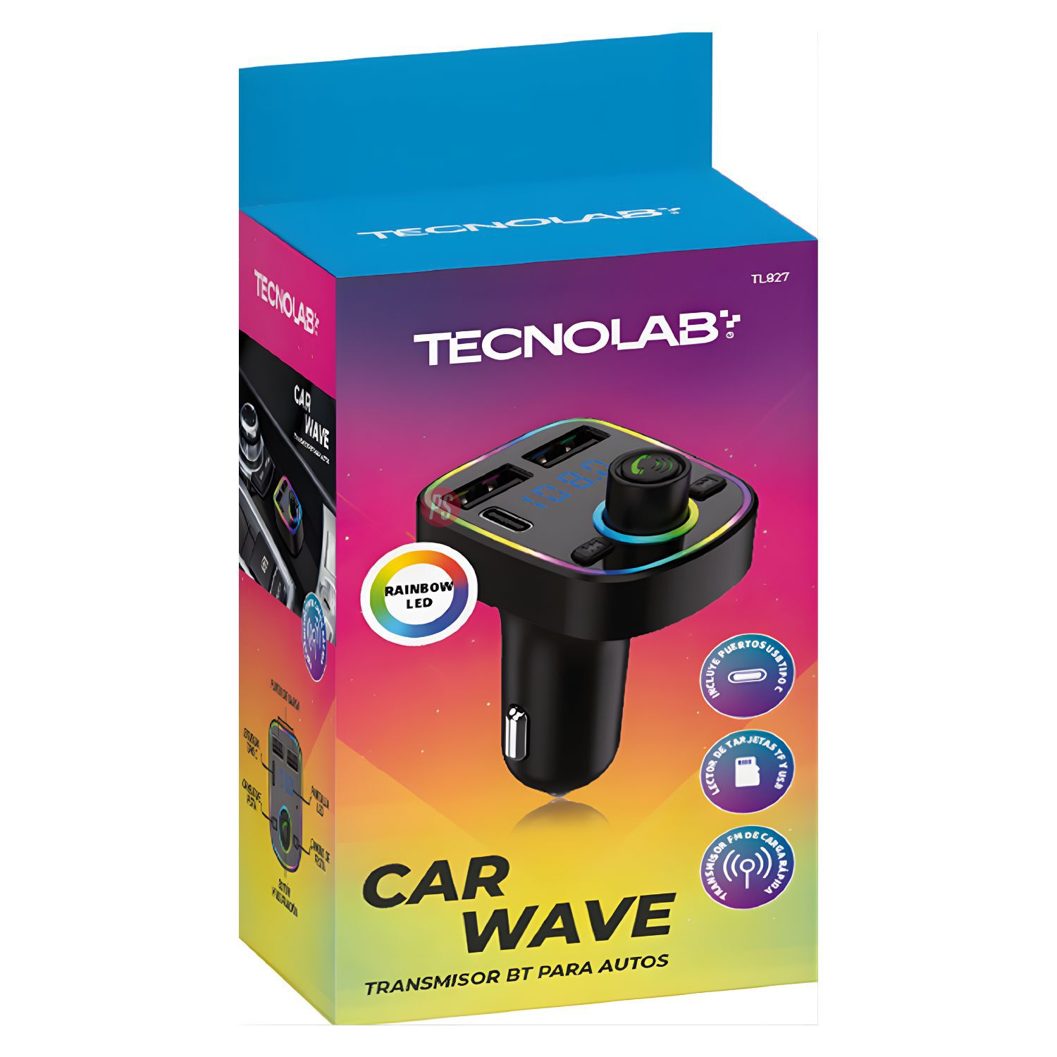 Transmisor Fm Bluetooth 5.2 Auto 15.5w Usb-c + 2 Usb - Ps image number 2.0