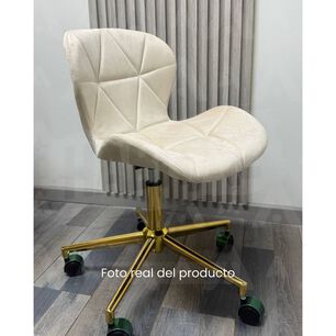 Silla Escritorio Mariposa Felpa Pedestal Dorado