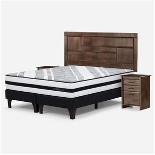 Cama Europea Rosen Driven / King / Base Dividida + Set De Maderas Dolce