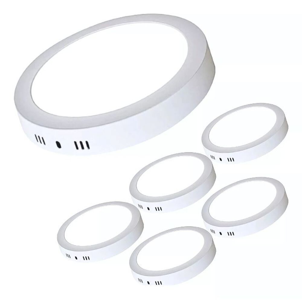 Pack X6 Panel Led 18w Luz Neutro 4000k Sobrepuesto Redondo image number 0.0