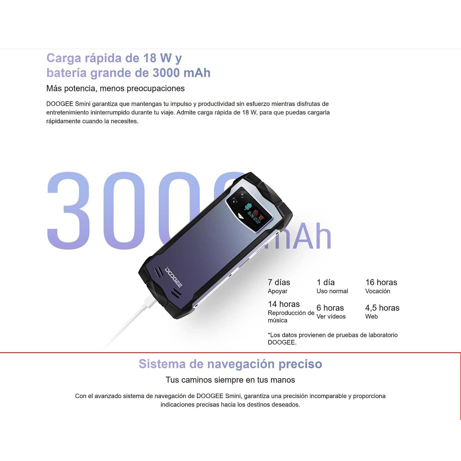 Celular Rugged Doogee Smini Resistente A Golpes, Polvo, Humedad Y Agua / Graba Videos En 2k, Nfc, Pantalla Trasera, Peque&ntilde;o, Radio Fm image number 4.0