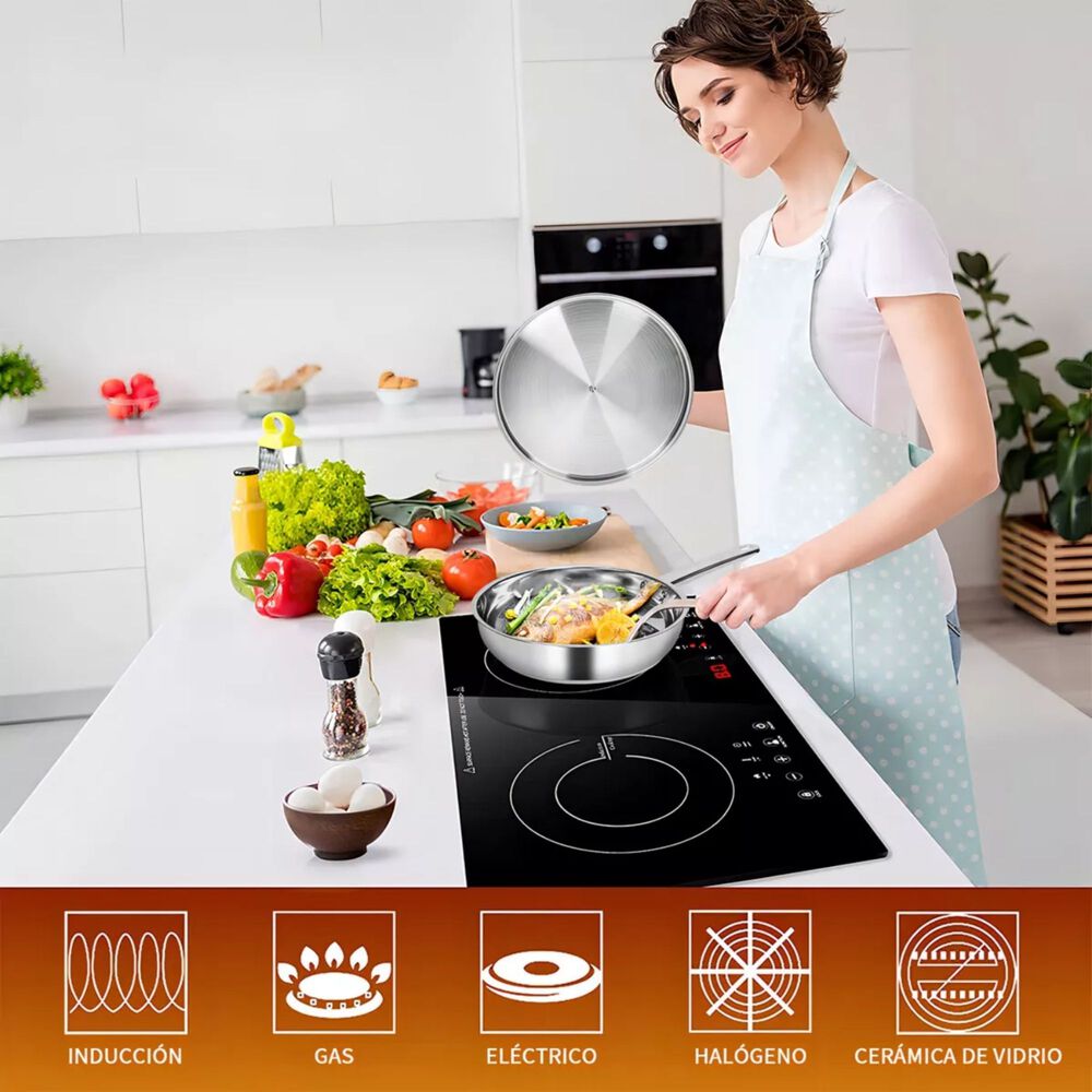 Juego Batería 15 Piezas Cocina Acero Inoxidable Plateado image number 3.0