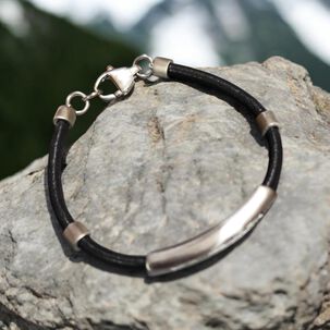 Pulsera De Hombre Cat J007b10112 Plateado-negro