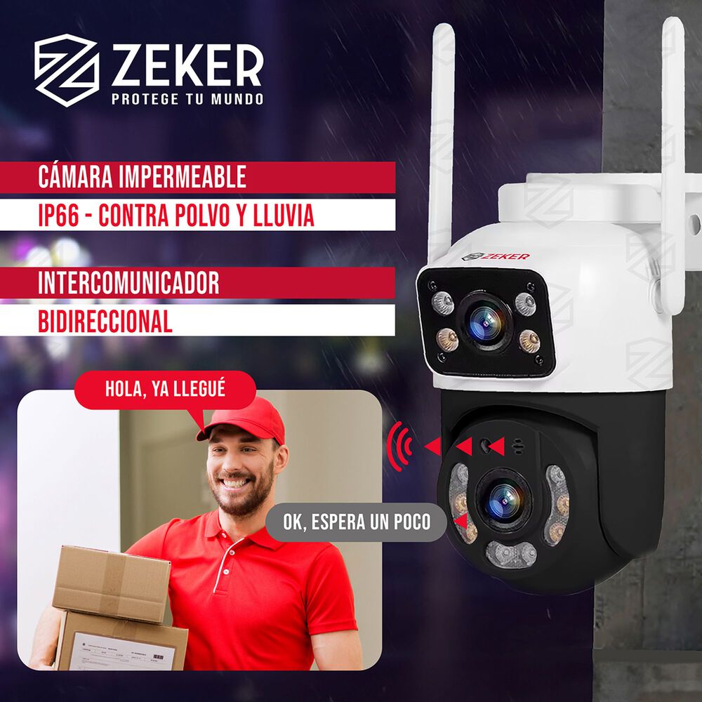 Pack X3 C&aacute;mara De Seguridad 2.4g Zeker Doble 4mp Impermeable image number 3.0
