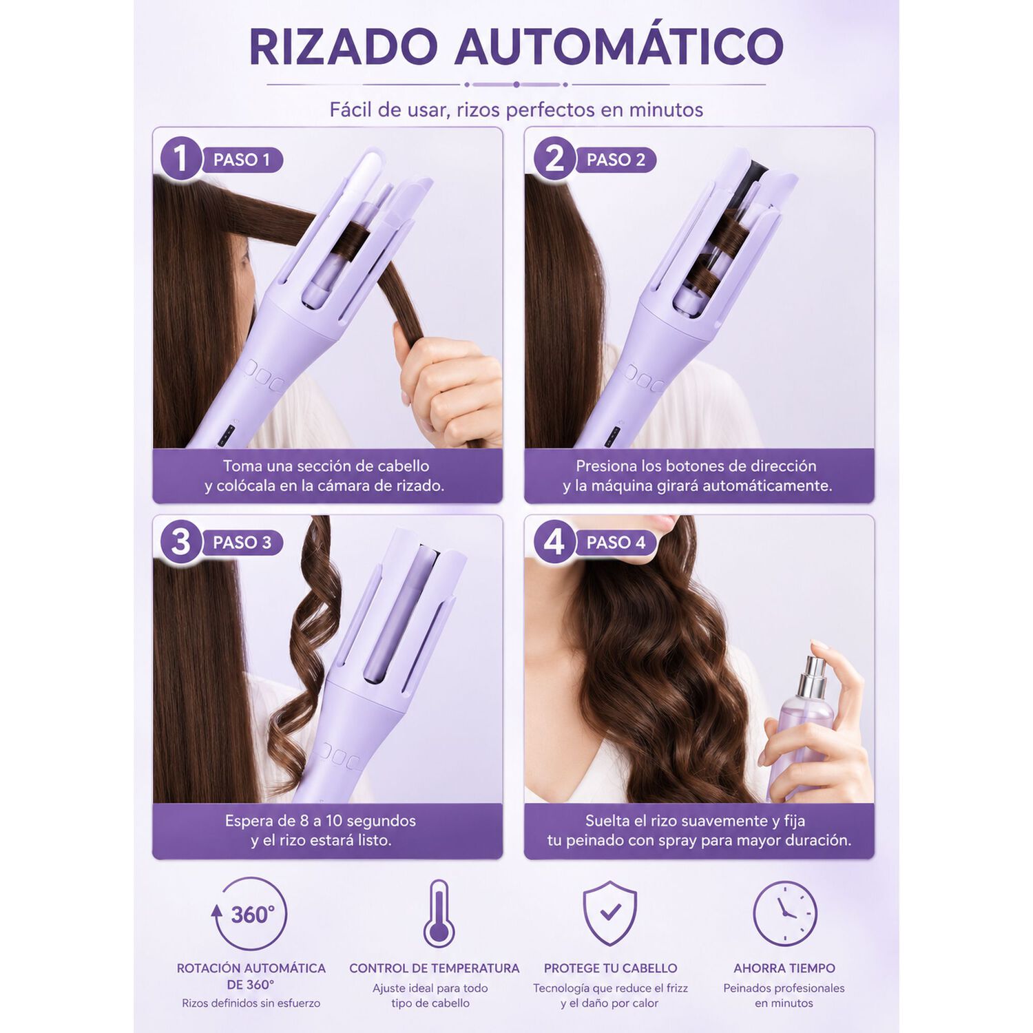 Rizador Autom&aacute;tico Giratorio 360&deg; Con Control De Temperatura image number 8.0