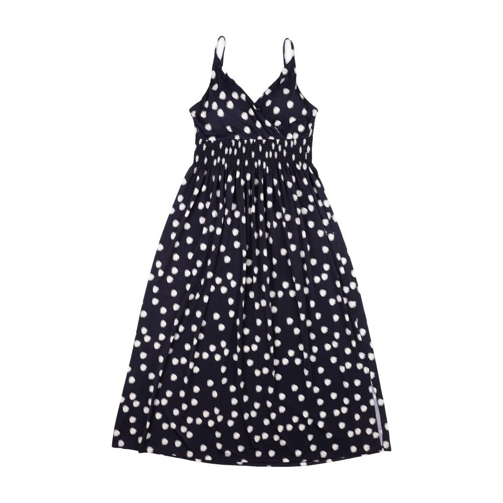 Vestido Largo Pabilo Escote Cruzado Y Panal El&aacute;sticado En Espalda Mujer Geeps image number 0.0