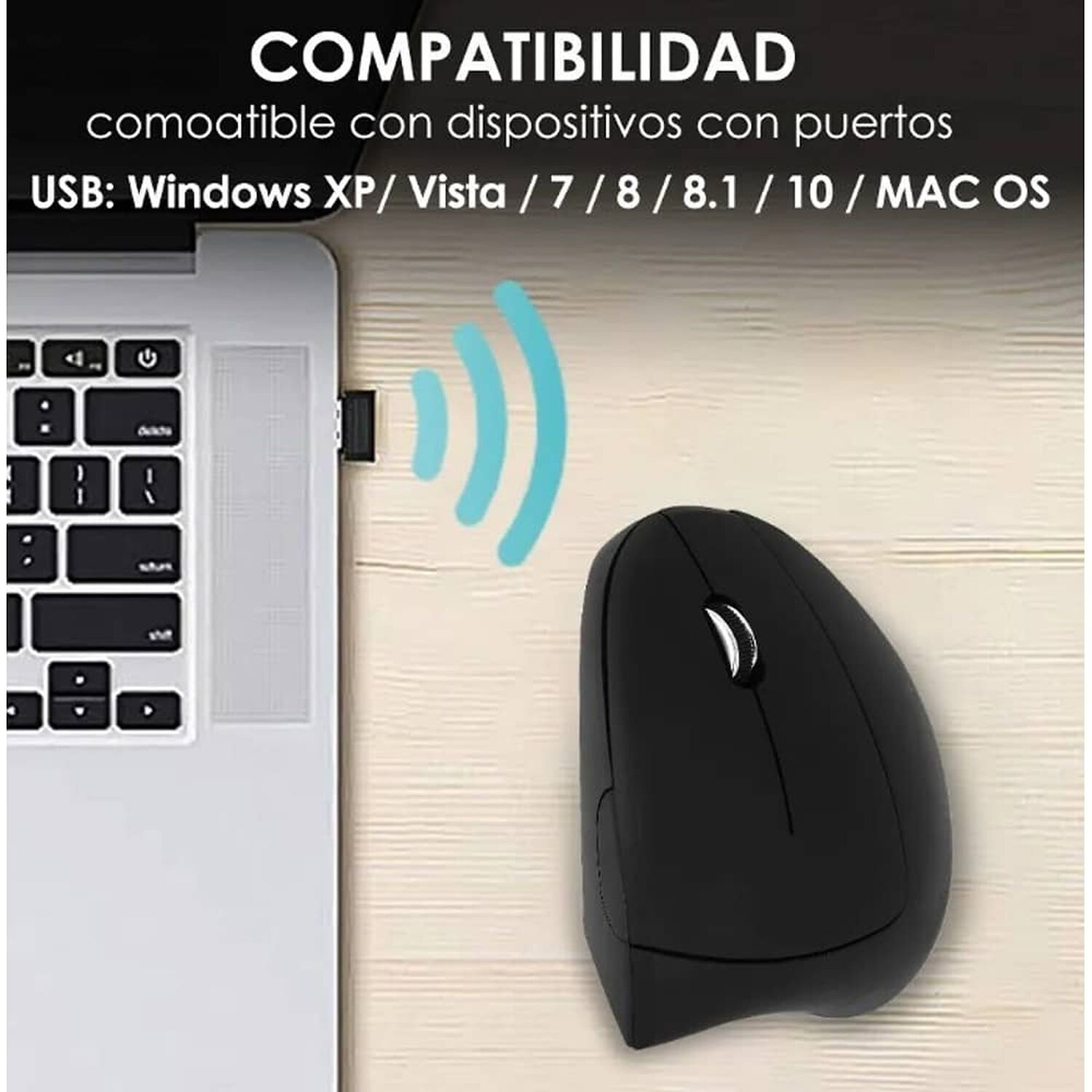 Mouse Vertical Inal&aacute;mbrico Ergon&oacute;mico image number 2.0