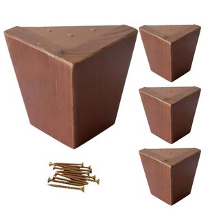 Kit De 4 Patas Rectas Para Cama Europea Altura 11 Cm - Color Roble Oscuro