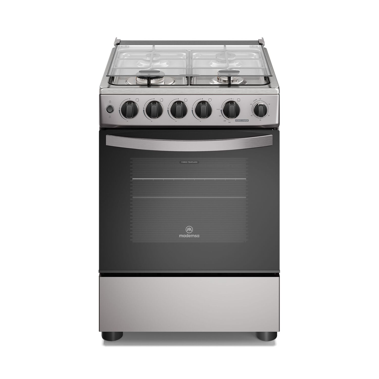 Cocina A Gas 4 Platos Horno Vapor Y Temporizador Fm4tsc Silver image number 0.0