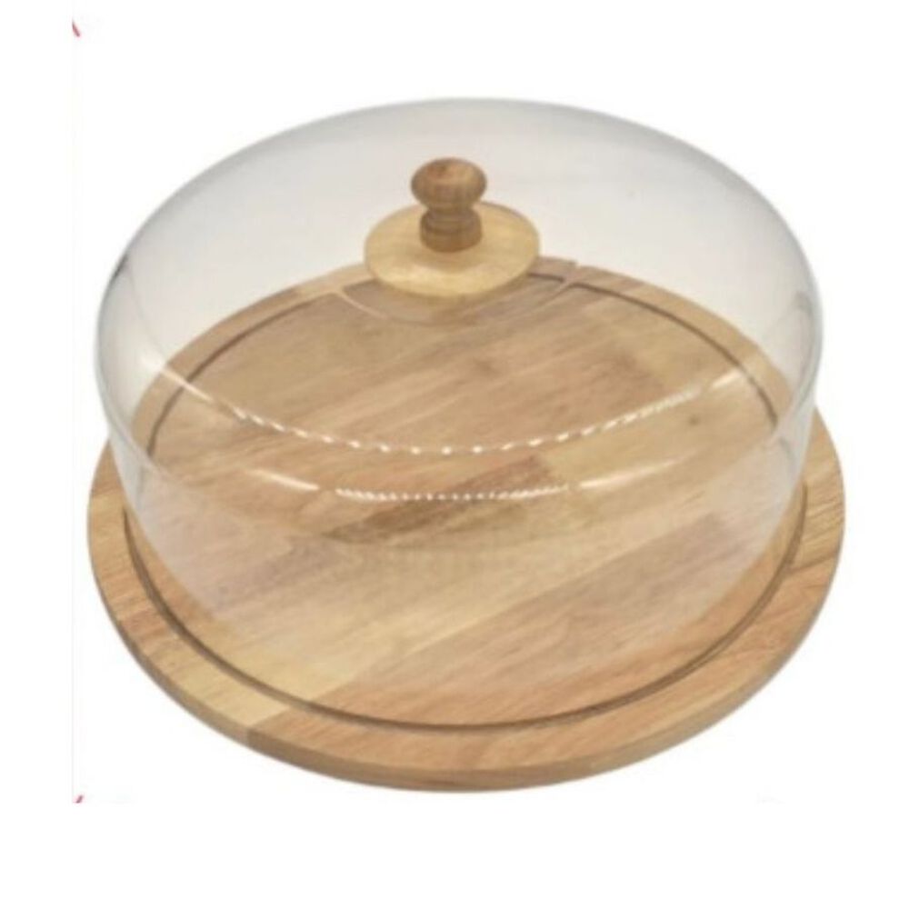 Bandeja De Bamb&uacute; Con Tapa Cubre Alimentos Eco Redondo 31x31cm image number 0.0