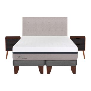 Cama Europea Cic Balance / 2 Plazas / Base Dividida + Set De Maderas