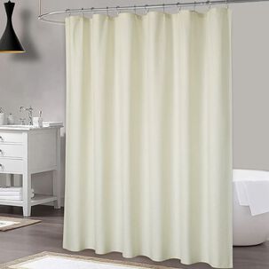 Cortina Baño Ducha Con Iman Y Forro Color Marfil