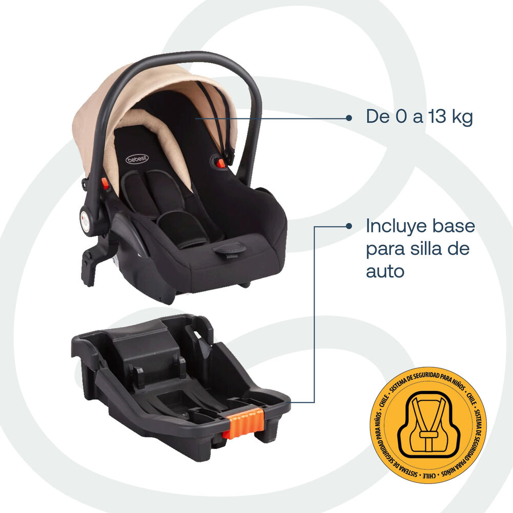Coche Cuna Travel System Mars Lx Beige image number 4.0