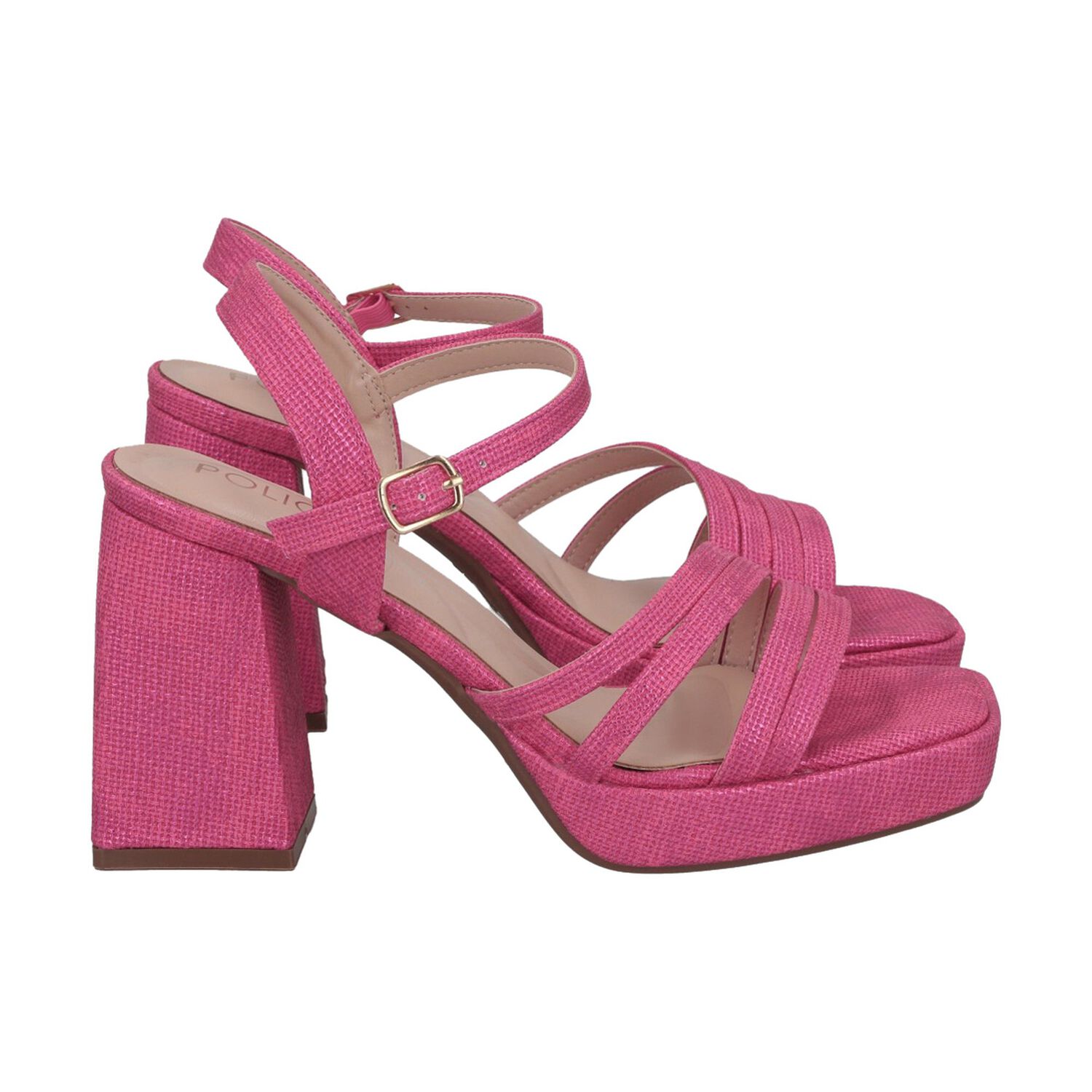 Sandalia Mujer Fucsia Taco Medio Gala Police image number 2.0