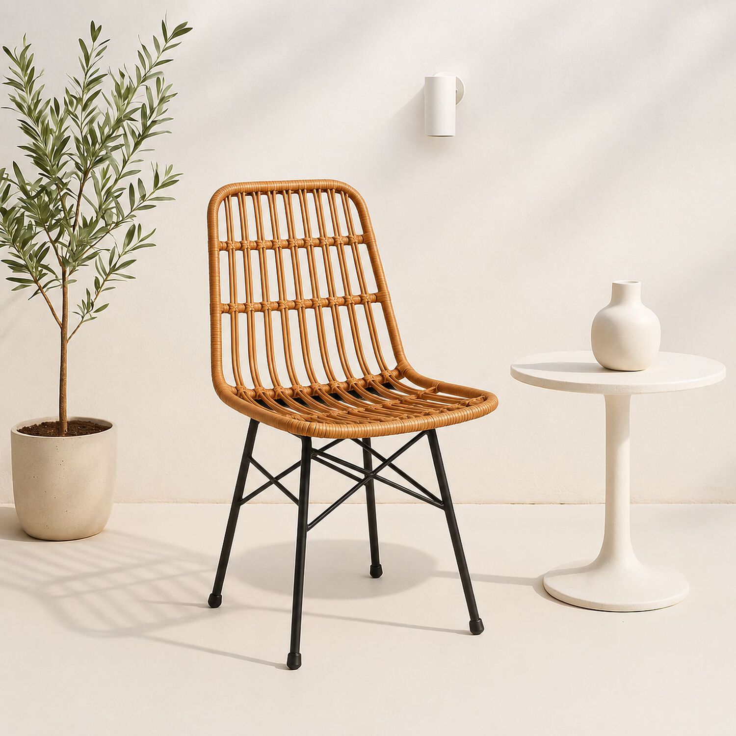 Silla De Comedor Terraza Rattan Grecia Color Madera image number 1.0