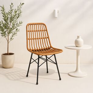 Silla De Comedor Terraza Rattan Grecia Color Madera