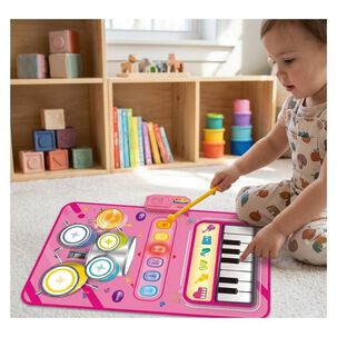 Alfombra Musical 2 En 1 Piano Y Bater&iacute;a Did&aacute;ctica Infantil