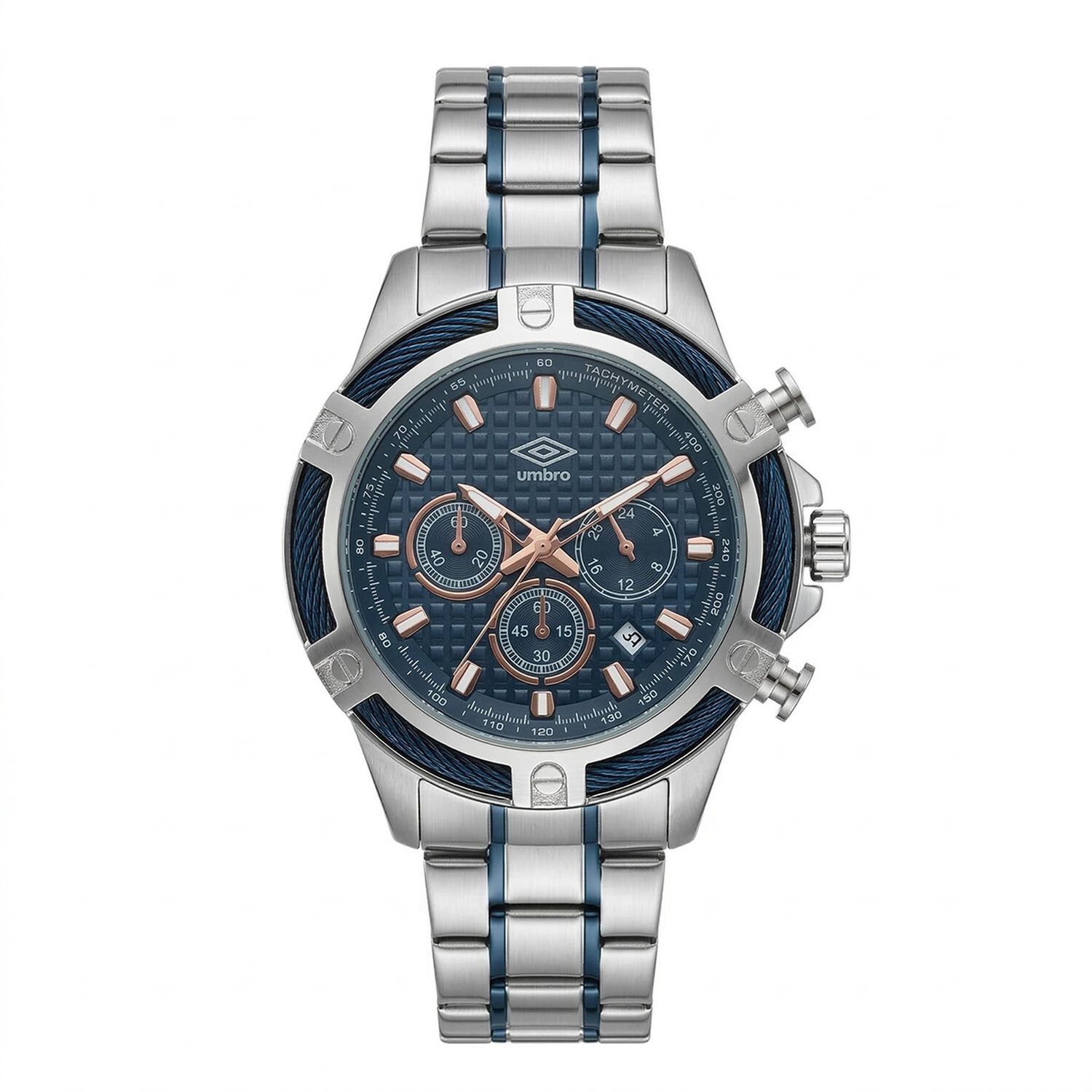 Reloj An&aacute;logo Hombre Umbro Plus Plateado/azul Umbp-1500-127 image number 0.0