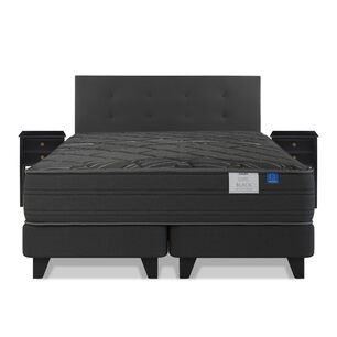 Cama Europea Flex Black / 2 Plazas / Base Dividida + Set De Maderas