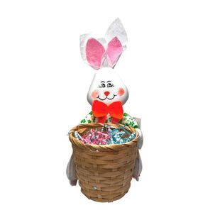 Canasta Conejo De Pascua Grande Decorativo Chocolate