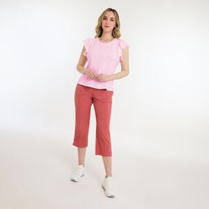 Polera Brodery Manga Corta Cuello Redondo Mujer Geeps