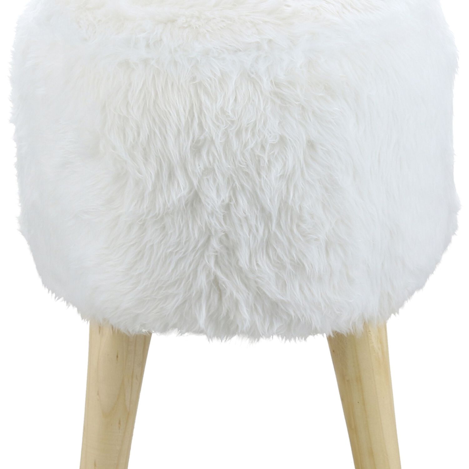 Pouf Bird Blanco Piel Sint&eacute;tica 35x35x45 Cm M&aacute;xima Design image number 0.0