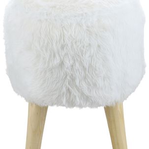 Pouf Bird Blanco Piel Sint&eacute;tica 35x35x45 Cm M&aacute;xima Design