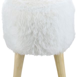 Pouf Bird Blanco Piel Sint&eacute;tica 35x35x45 Cm M&aacute;xima Design