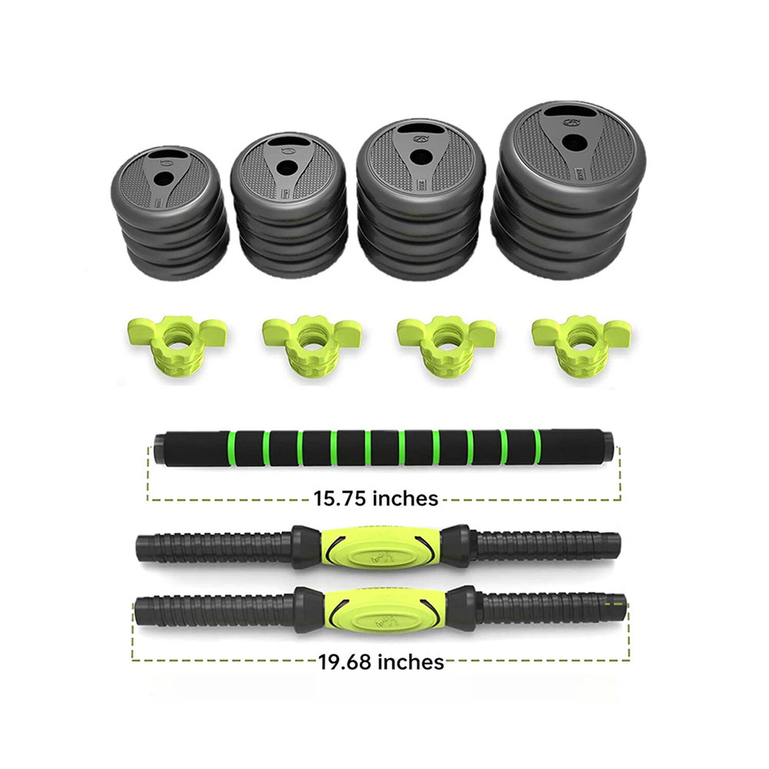 Juego De Mancuernas De 40 Kg Con Barra Union Light Green image number 2.0