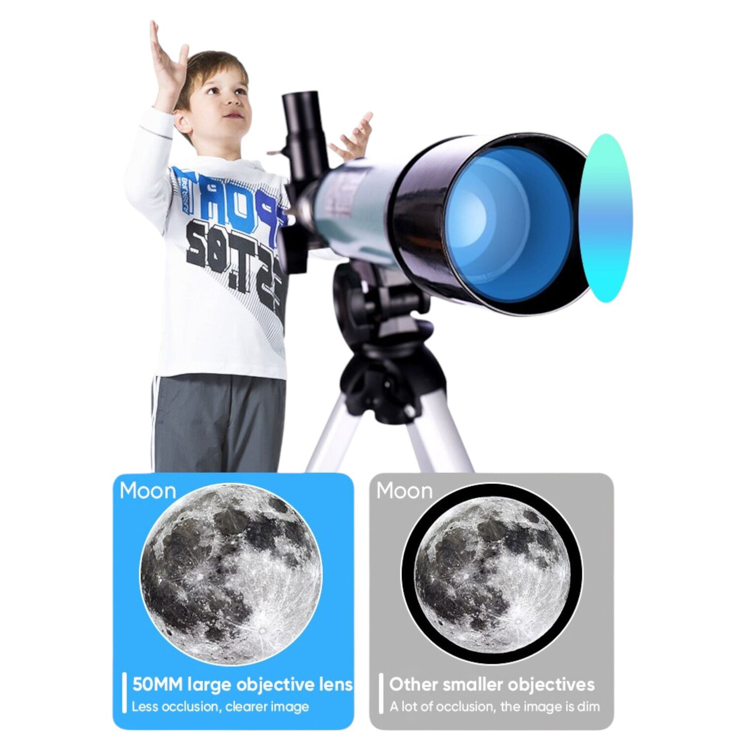 Telescopio Astron&oacute;mico Monocular 90x Hd De Aluminio Tl-070 image number 7.0