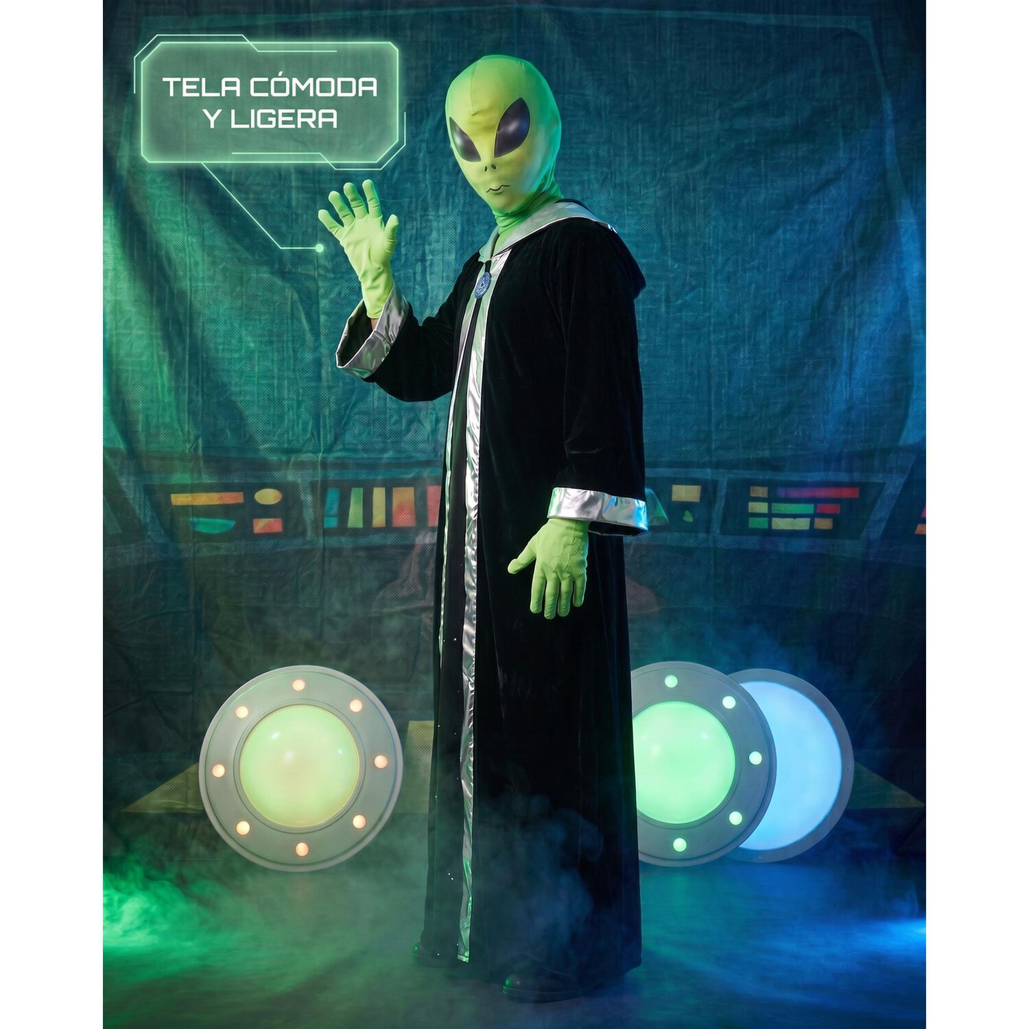 Disfraz Alien Marciano M&iacute;stico Stardy Infantil Para Ni&ntilde;os Verde Cosplay Extraterrestres Espacial Ideal Para Fiesta, Halloween image number 2.0
