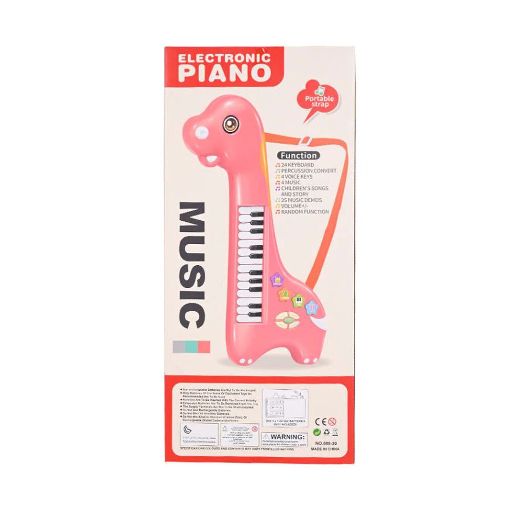 Mini Teclado Piano Musical Dinosaurio Interactivo Ni&ntilde;os Rosa image number 2.0