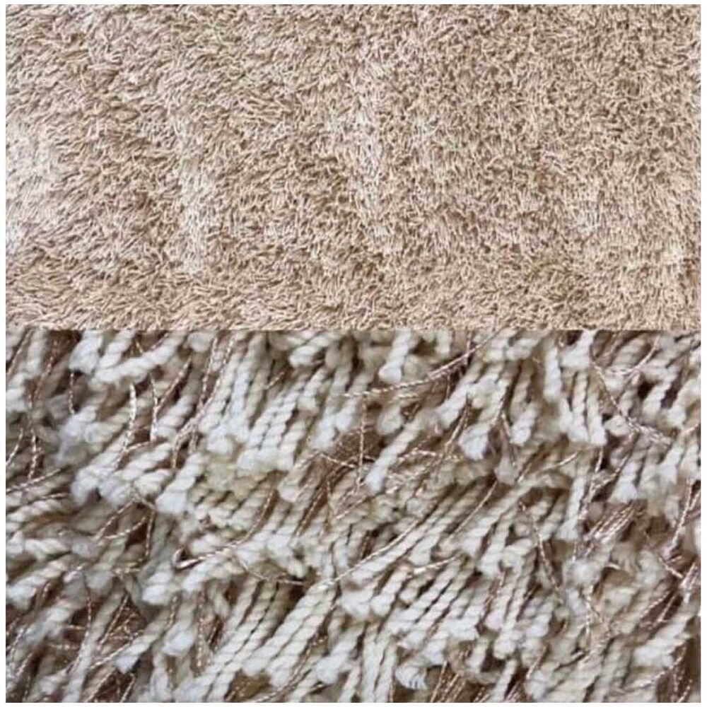 Alfombra Shaggy De Polipropileno 160x190 Barcelona - Beige image number 3.0
