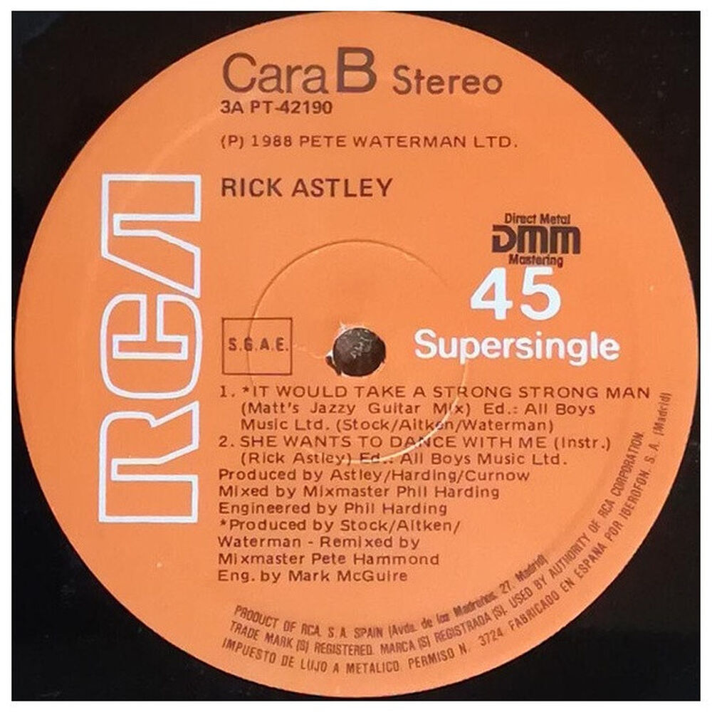Rick Astley - She Wants Dance With Me | 12" Maxi Single Vinilo Usado image number 3.0