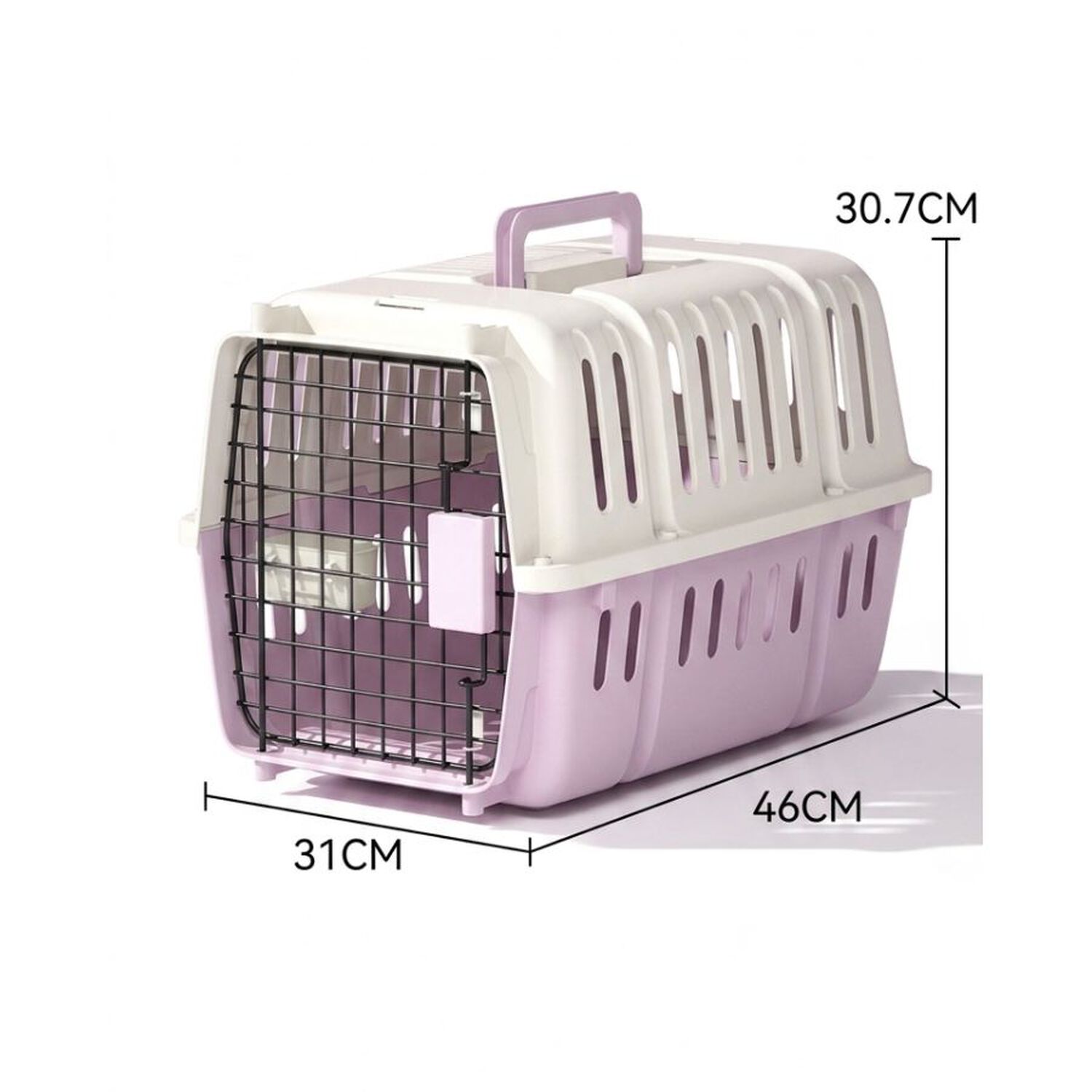 Transportador Canil Para Mascota Pl&aacute;stica Rosa 31x46x31cm image number 3.0