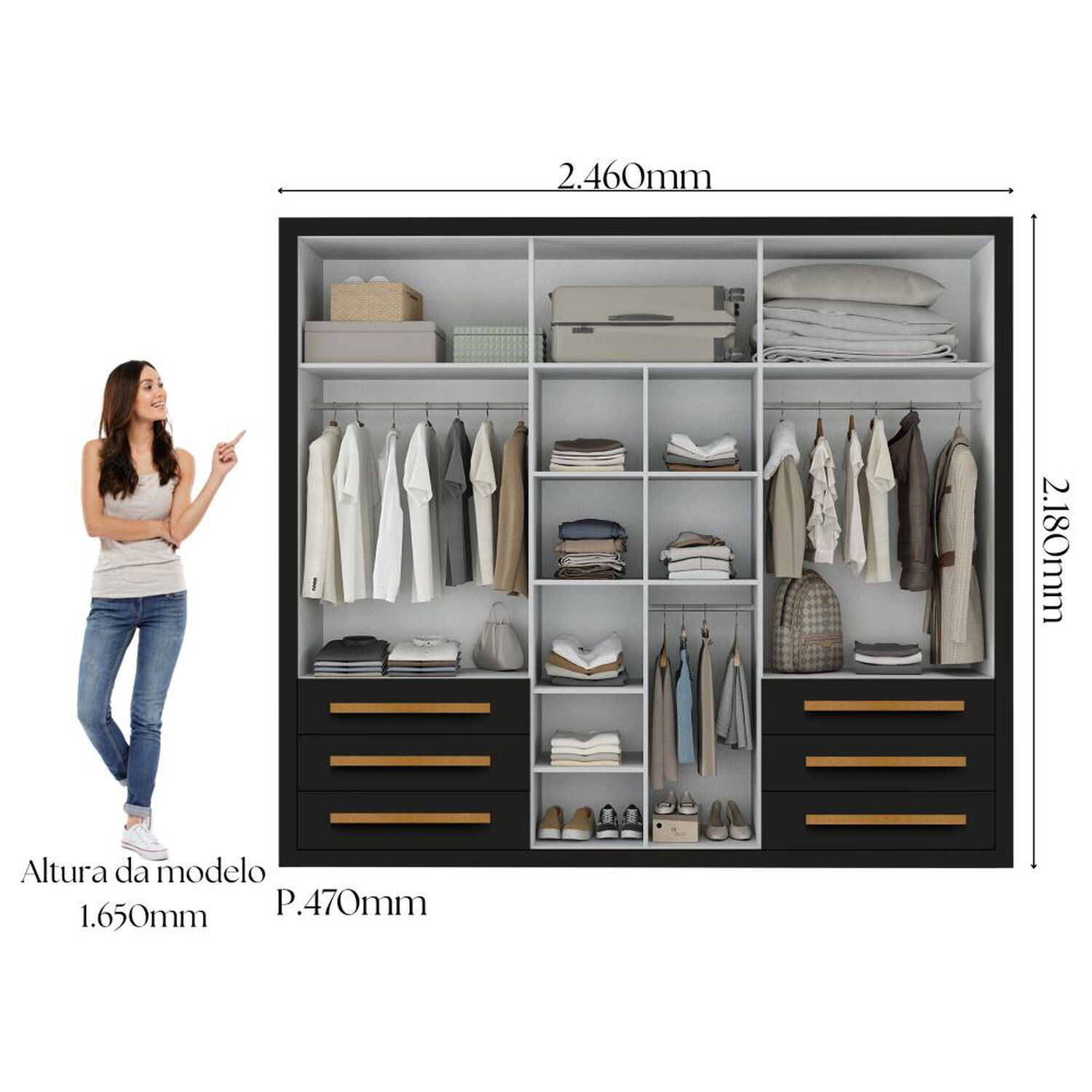Cl&oacute;set Di Poretti Design Closet Venetto / 6 Puertas / 6 Cajones image number 3.0