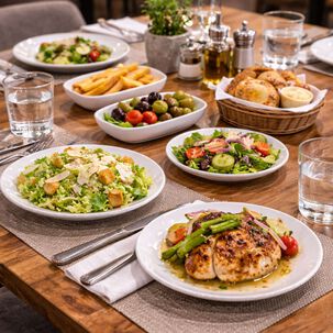 Set De 6 Platos Melamina Redondo Sin Borde Blanca 21 Cm L&iacute;nea Cl&aacute;sica