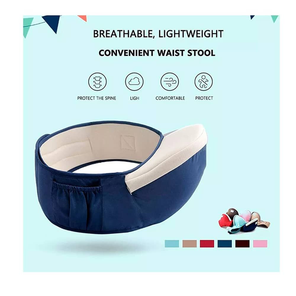 Portabebes Ergonomico Con Soporte Y Bolso Azul image number 4.0