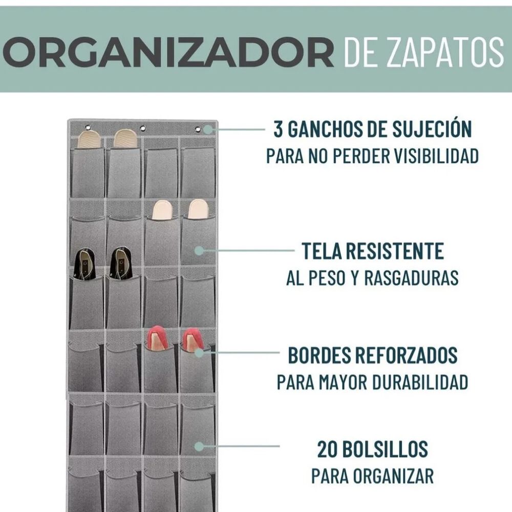Organizador Zapatos Colgante Puerta 24 Pares image number 1.0
