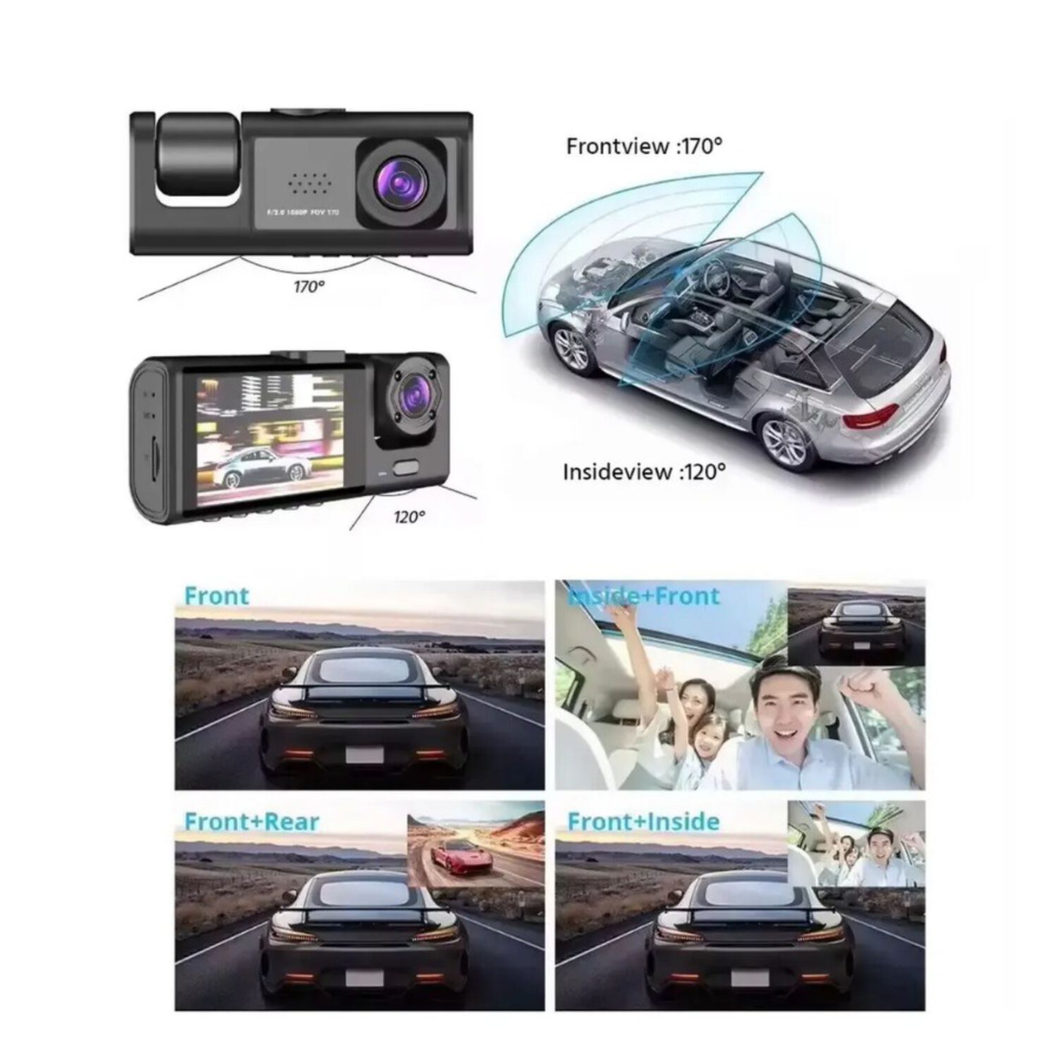 Dash Cam 3 En 1 Full Hd 1080p Seguridad Wifi Visi&oacute;n Nocturna image number 4.0