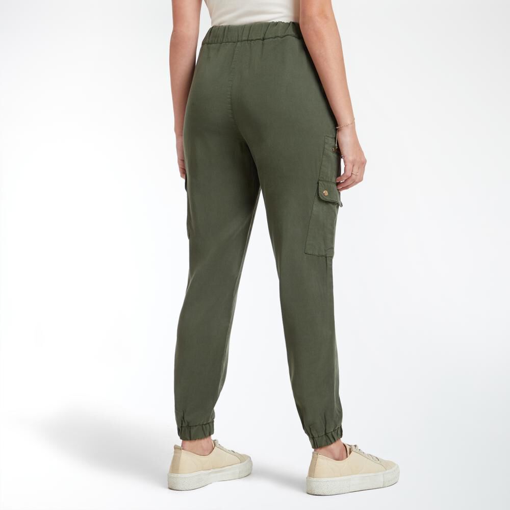 Pantalón Puño En Basta Tiro Medio Cargo Regular Mujer Kimera image number 3.0