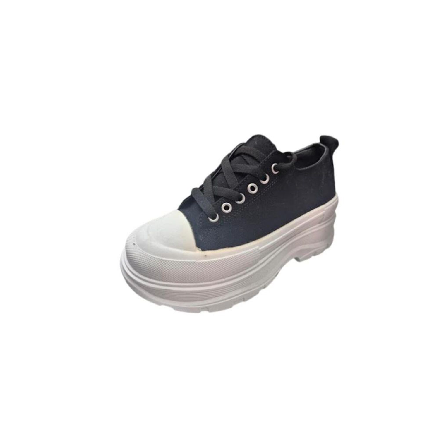 Zapatilla Lona Con Ca&ntilde;a Negro Unisex image number 1.0