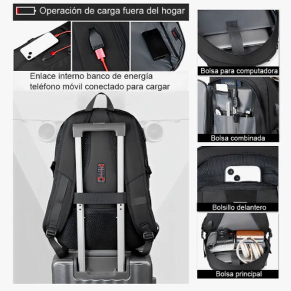 Mochila De Viaje Negra image number 2.0